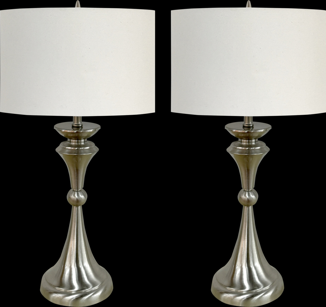 Au Courant Silver Table Lamps, Set of 2 - Thumbnail - Image 1