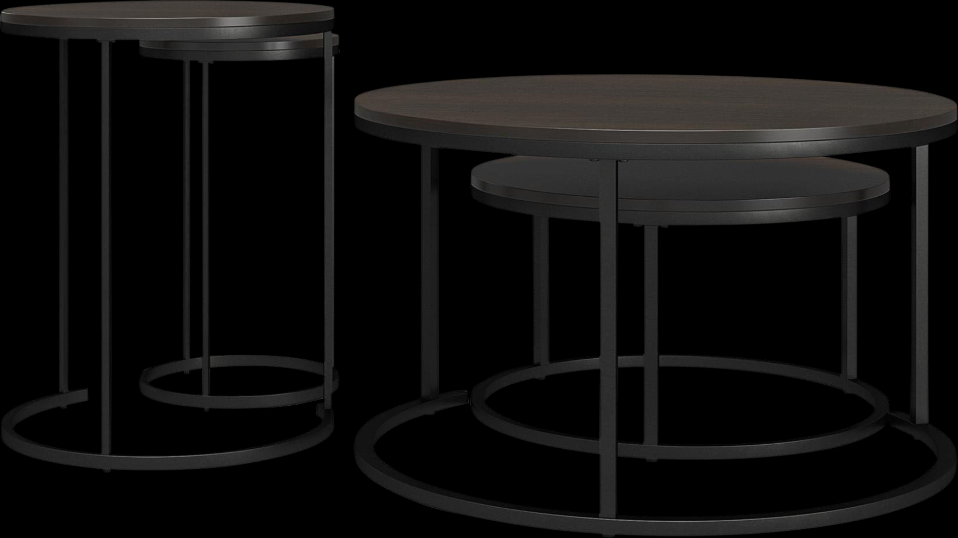 Auberon Espresso Nesting Cocktail and End Table, Set of 4 - Thumbnail - Image 4