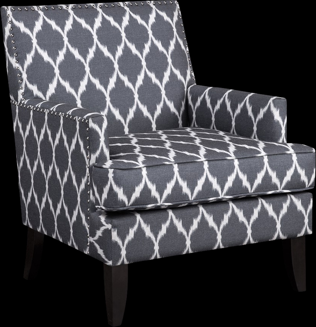 Aubinwood Gray Pattern Accent Chair - Thumbnail - Image 1