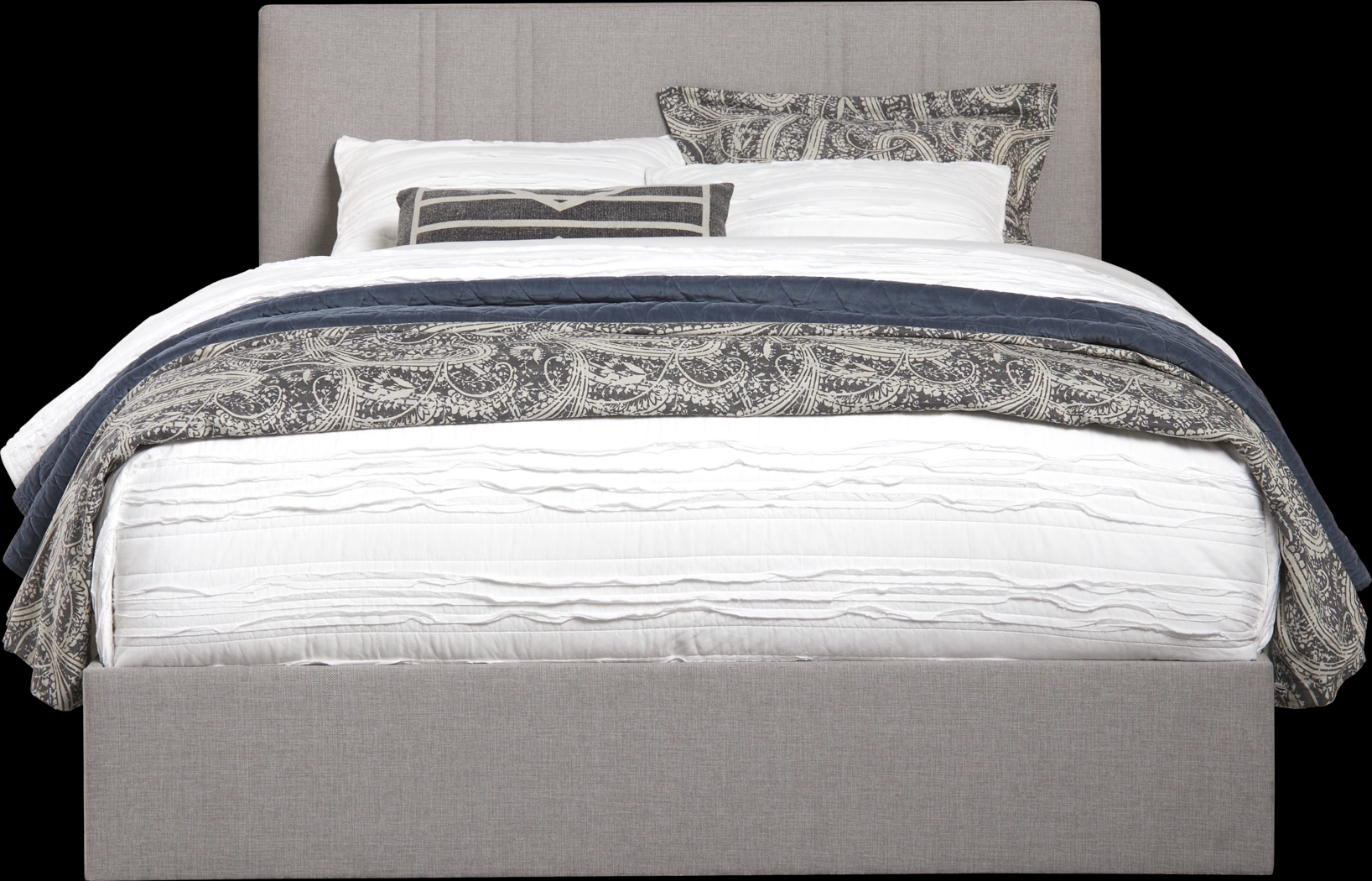 Aubrielle Sand 3 Pc Queen Upholstered Bed - Thumbnail - Image 1