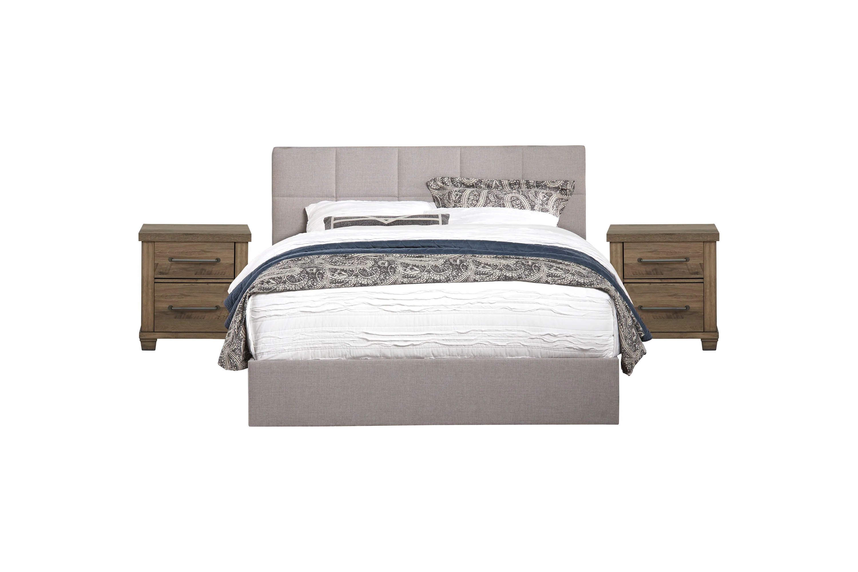 Aubrielle Sand 5 Pc Queen Square Upholstered Bedroom - Thumbnail - Image 1