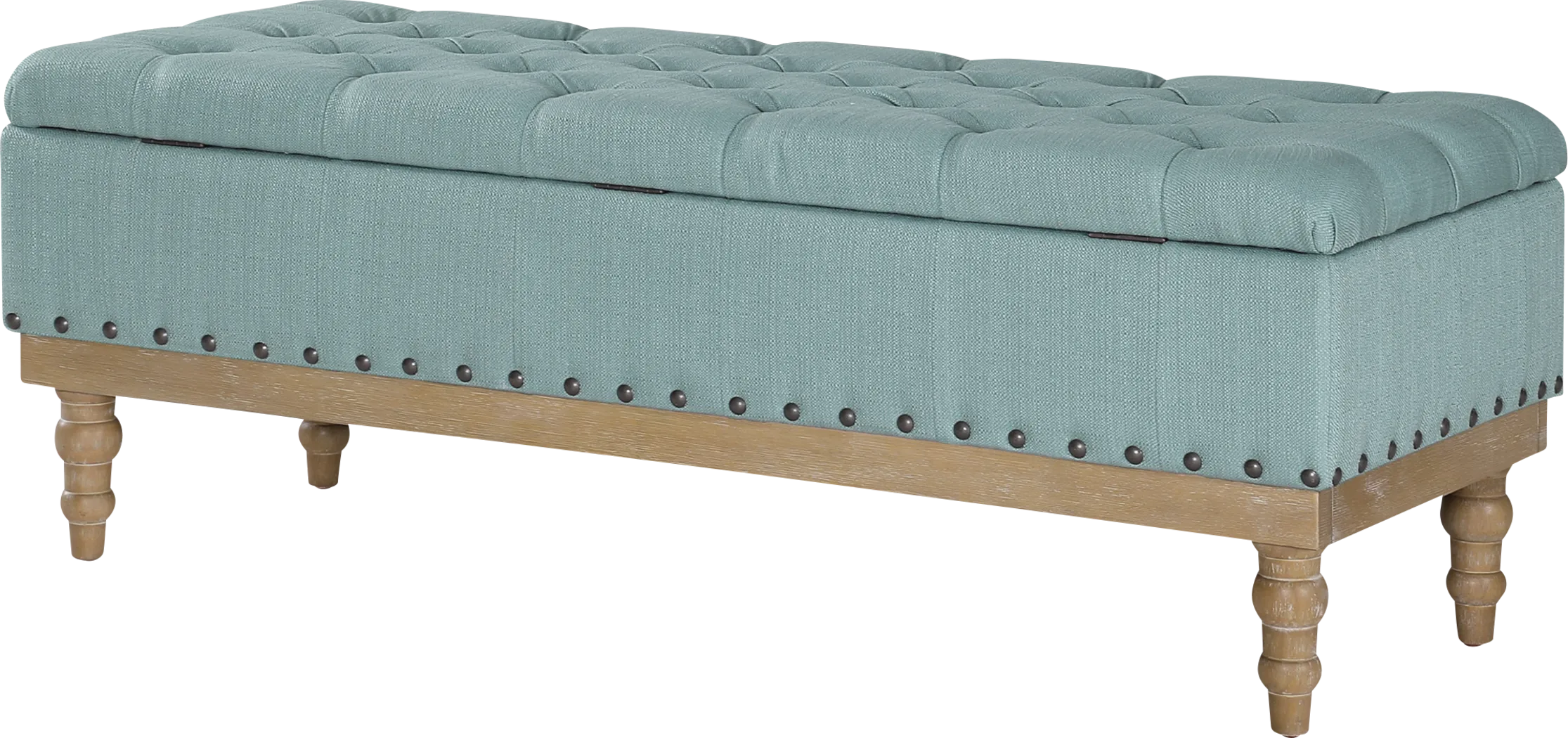 Aubrina Blue Storage Bench - Thumbnail - Image 3