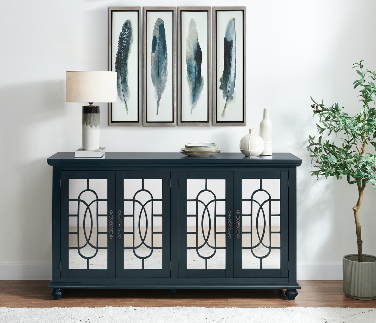 Aubry Blue Credenza - Thumbnail - Image 9