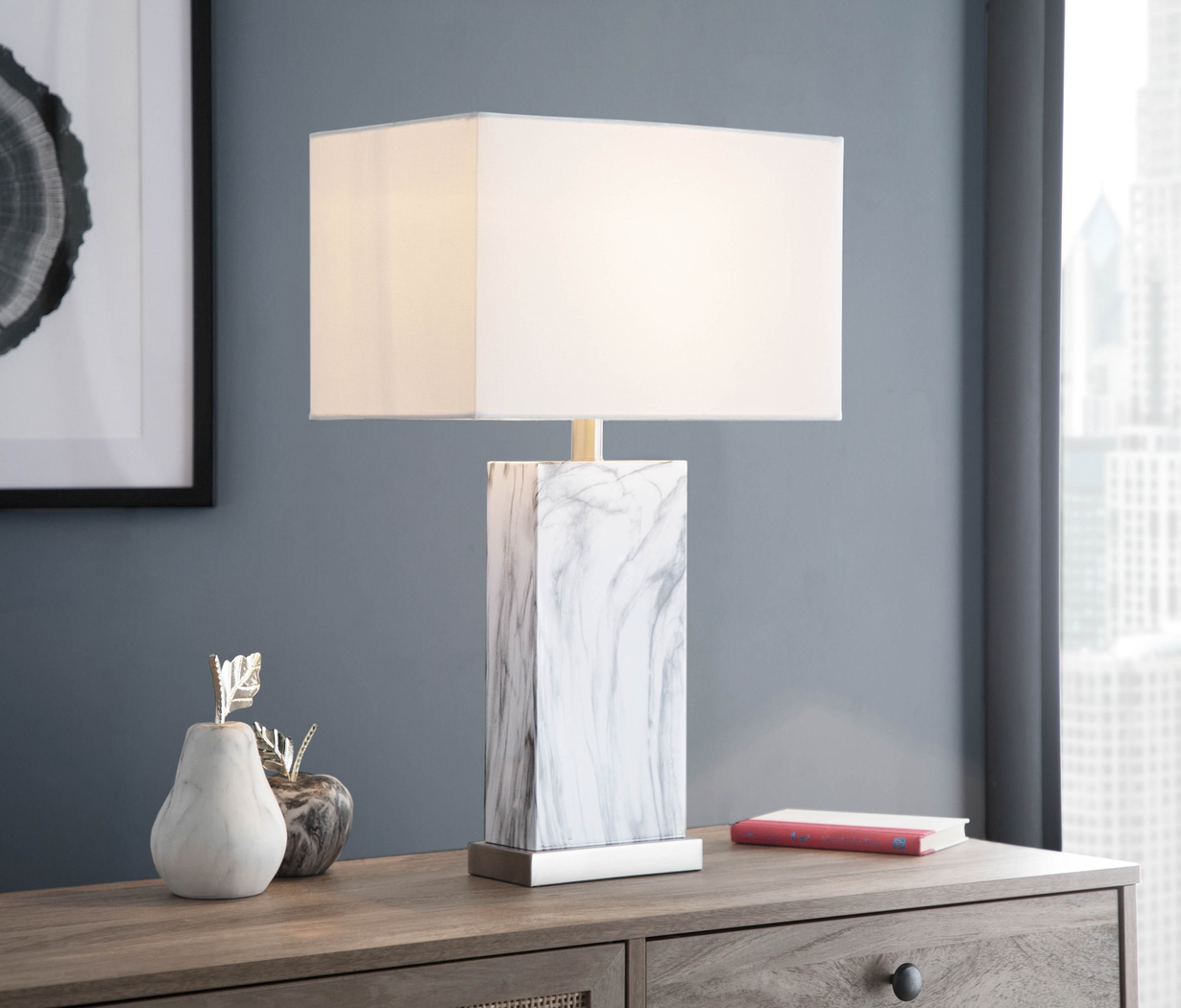 Audane White Table Lamp - Thumbnail - Image 6