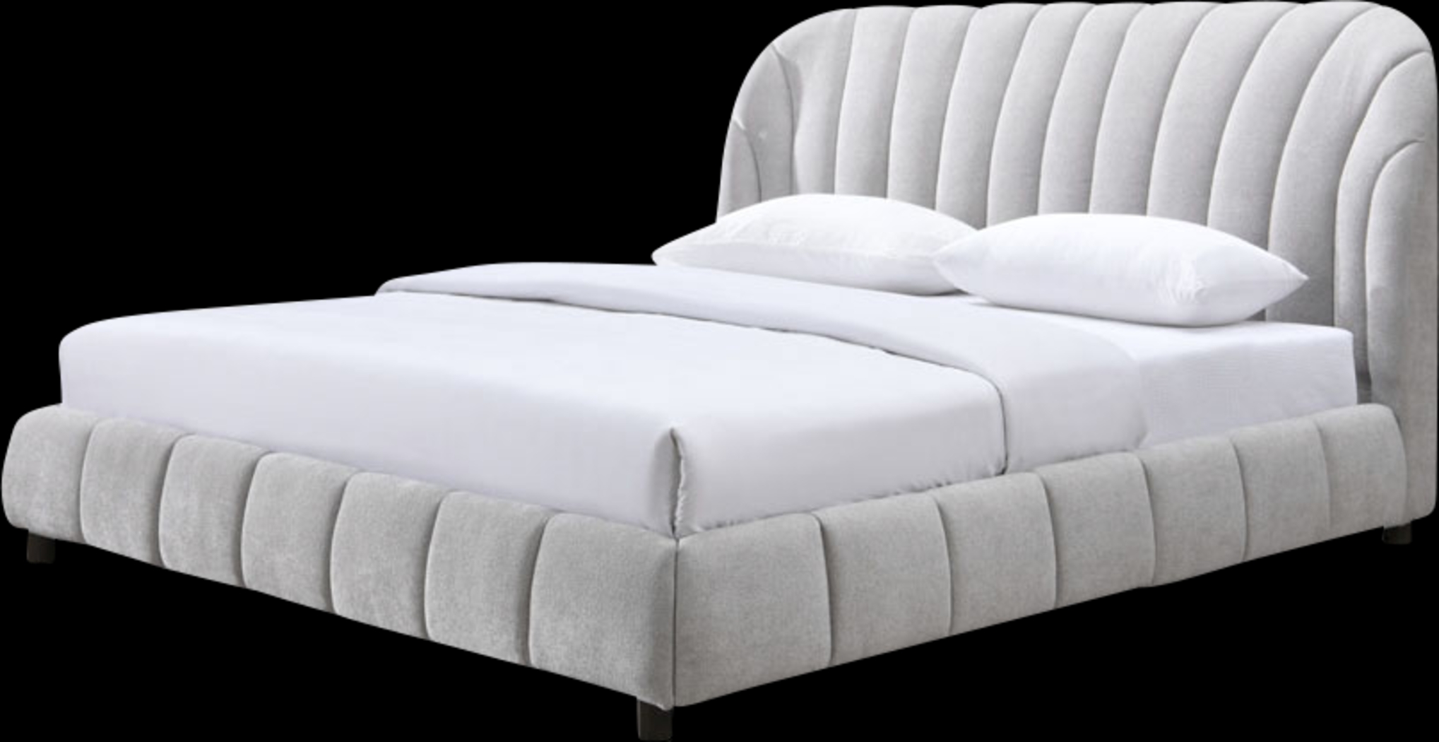 Auder Light Gray Queen Bed - Thumbnail - Image 1