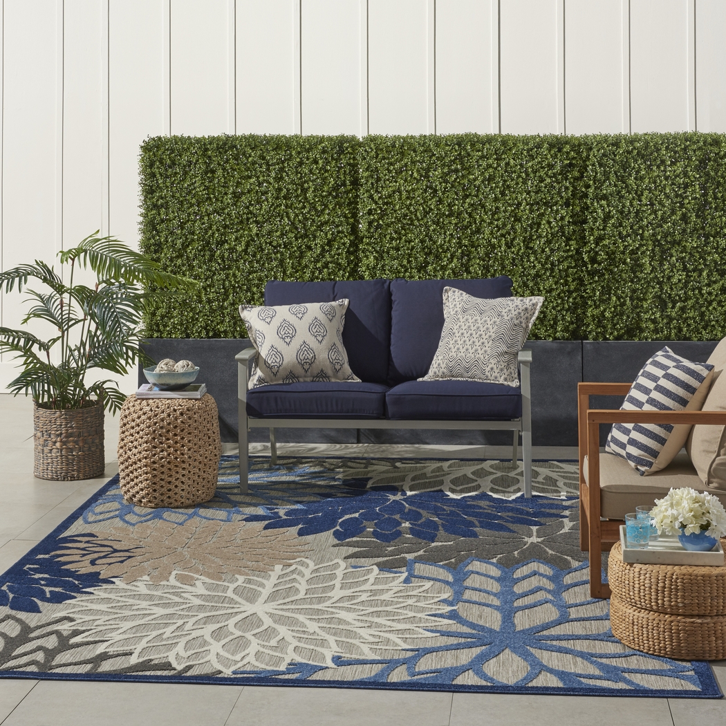 Audry Blue 5' x 8' Indoor/Outdoor Rug - Thumbnail - Image 11