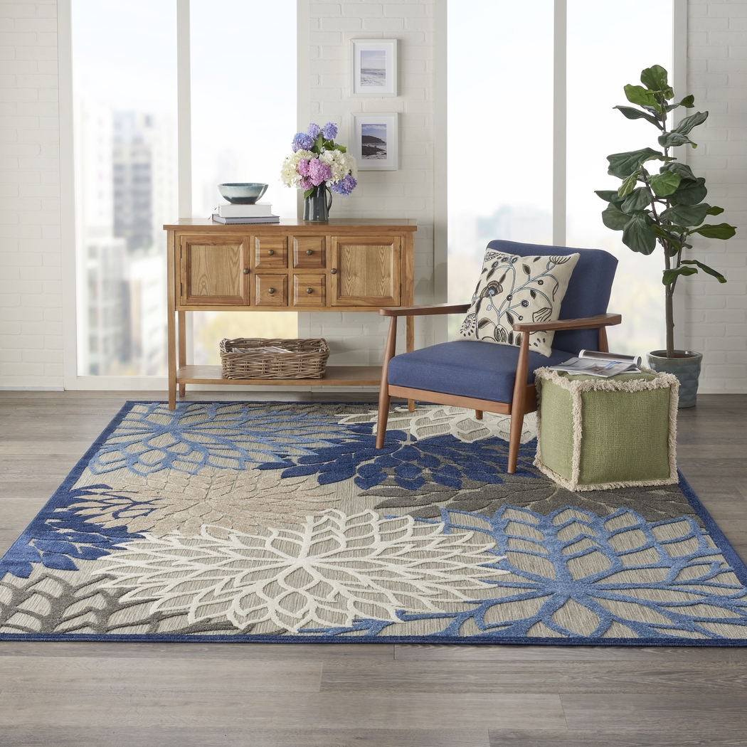 Audry Blue 5' x 8' Indoor/Outdoor Rug - Thumbnail - Image 9
