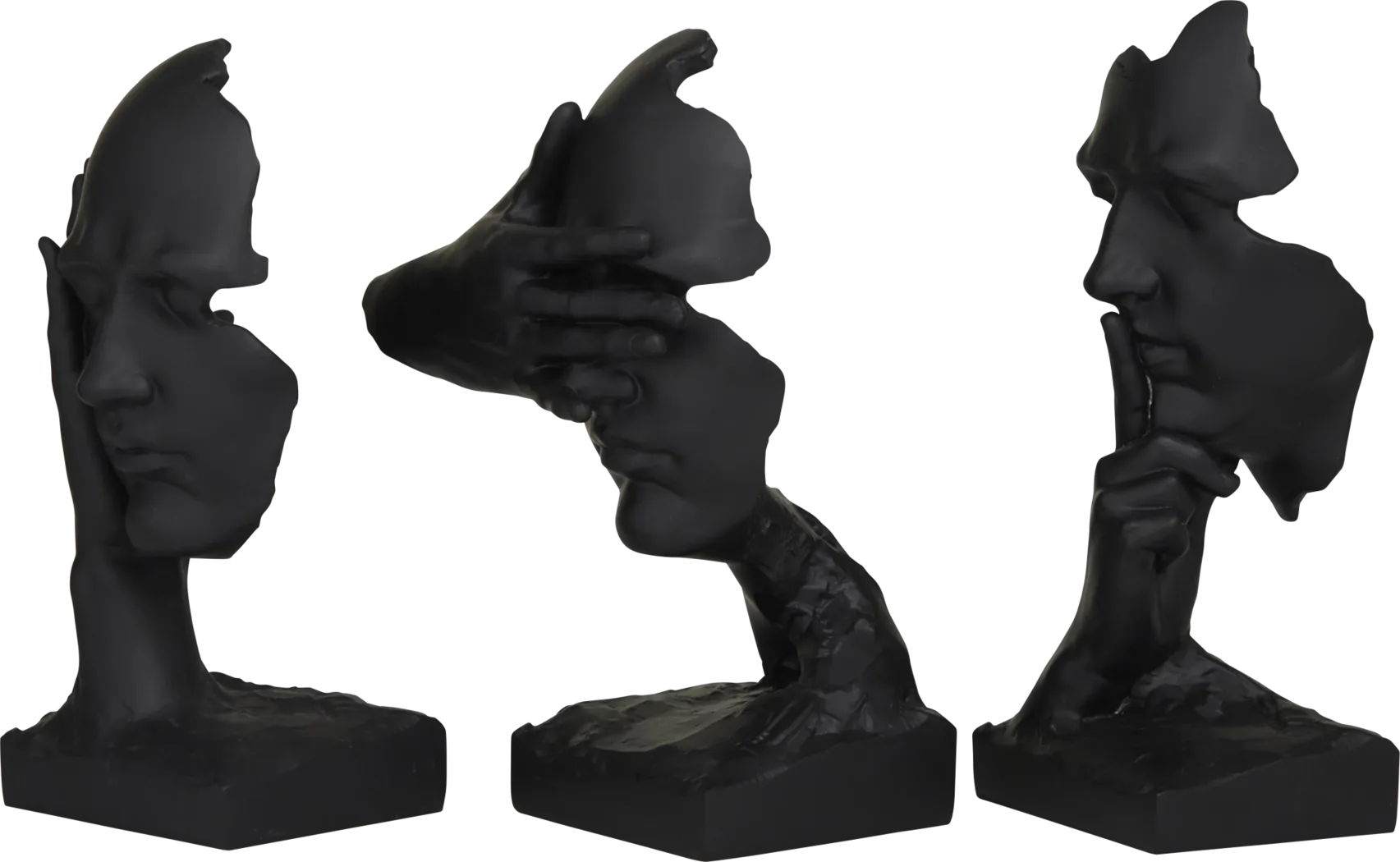 Augus Black Sculpture, Set of 3 - Image 2