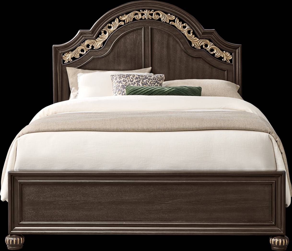 Augustine Brown 5 Pc King Arched Panel Bedroom - Thumbnail - Image 2