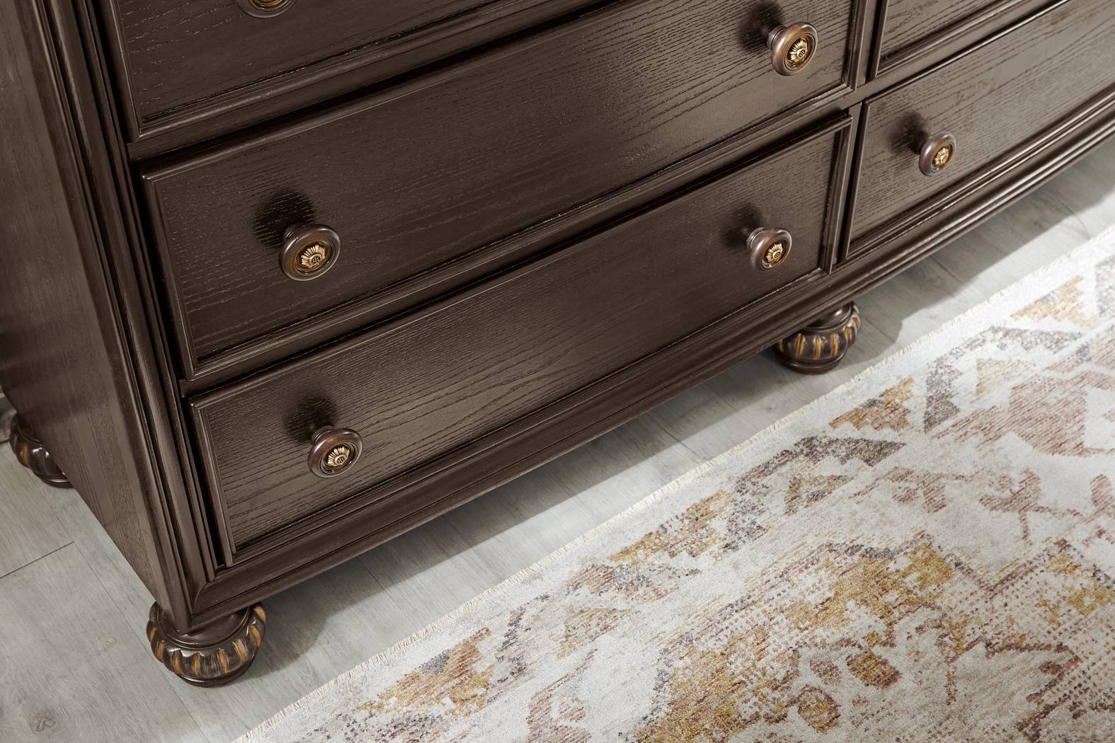 Augustine Brown 7 Pc Queen Arched Panel Bedroom - Thumbnail - Image 6