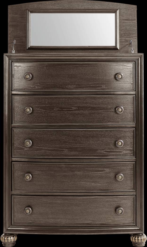 Augustine Brown 5 Pc King Arched Panel Bedroom - Thumbnail - Image 4