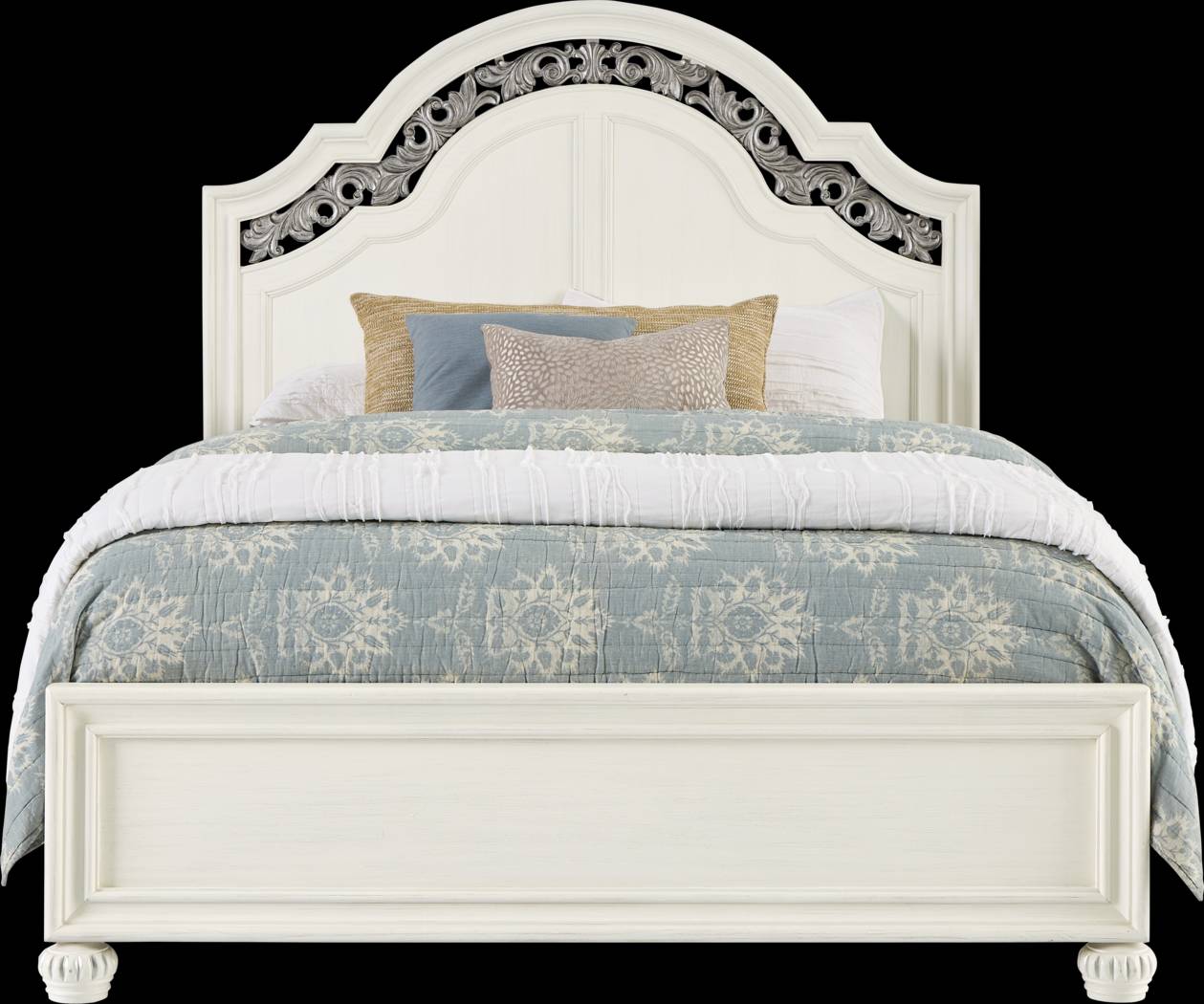 Augustine White 5 Pc Queen Arched Panel Bedroom - Thumbnail - Image 2