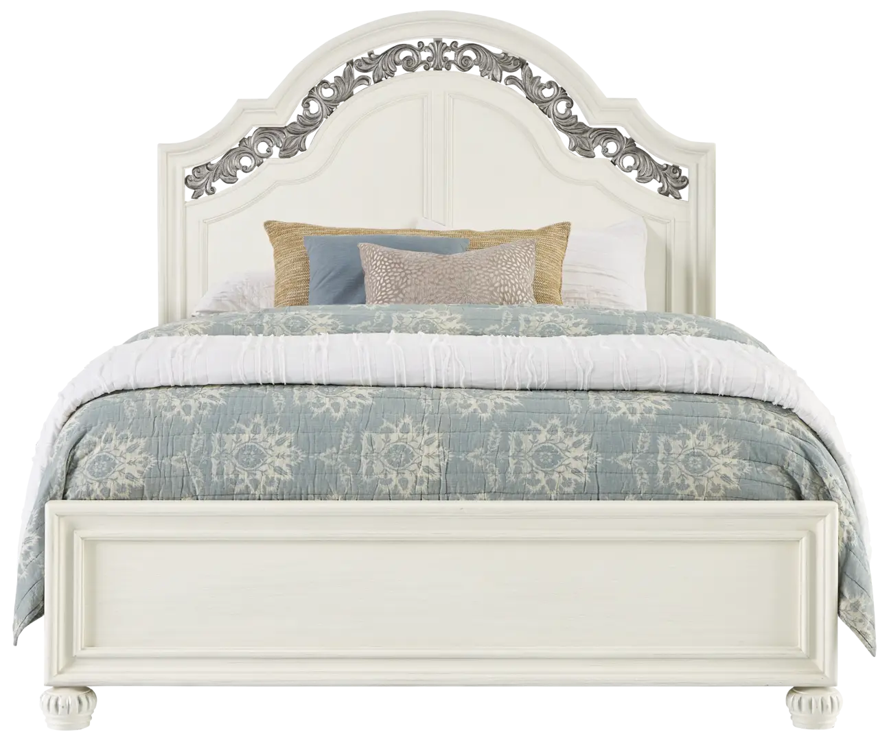 white 3 pc queen bed