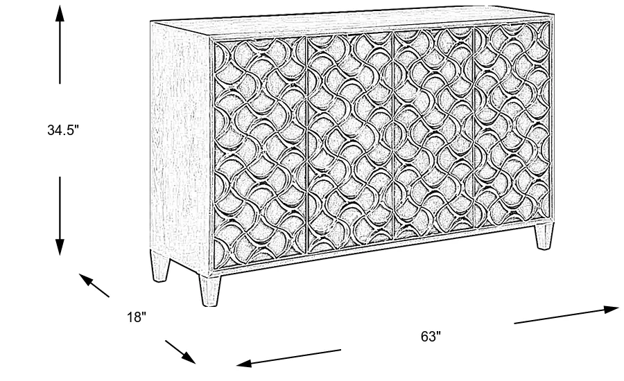 Dimension Image. Please refer to the Dimension Tab on this page for dimension details.