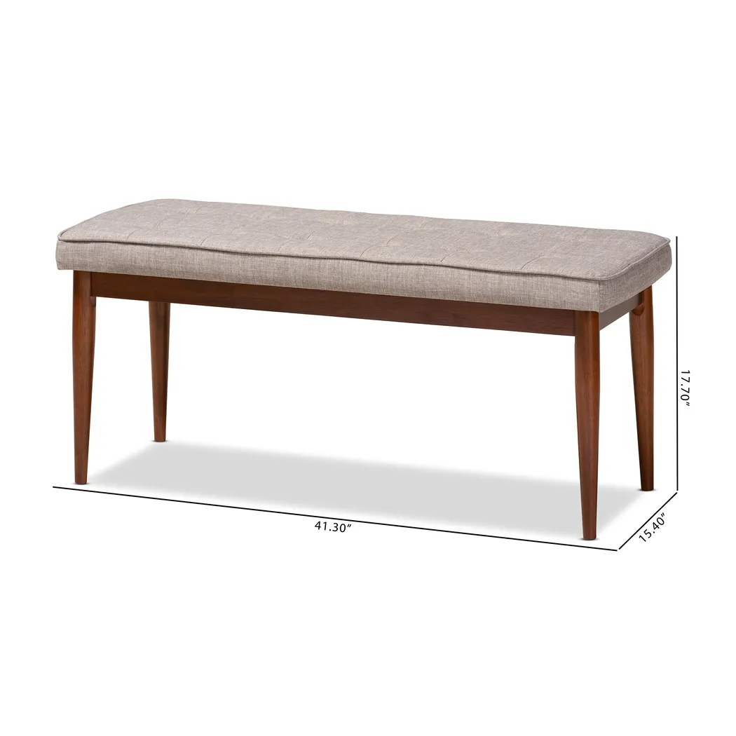 Aurabank Light Gray Dining Bench - Thumbnail - Image 7