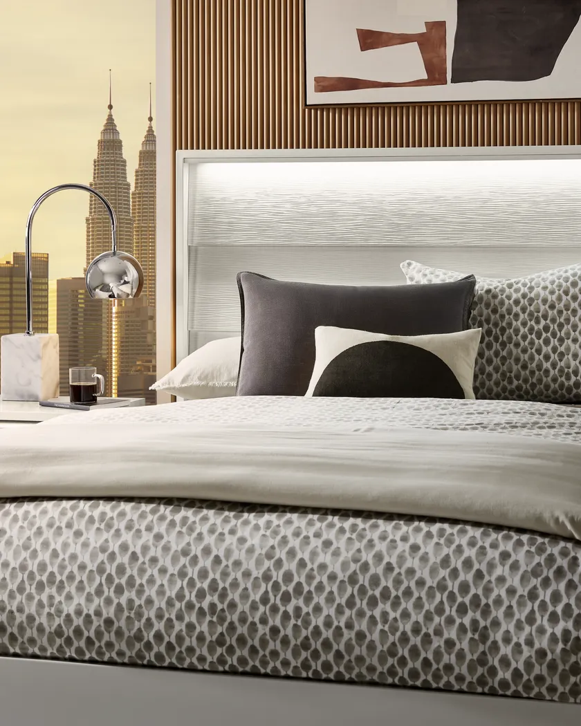 Auralight White 7 Pc King Panel Bedroom - Thumbnail - Image 4