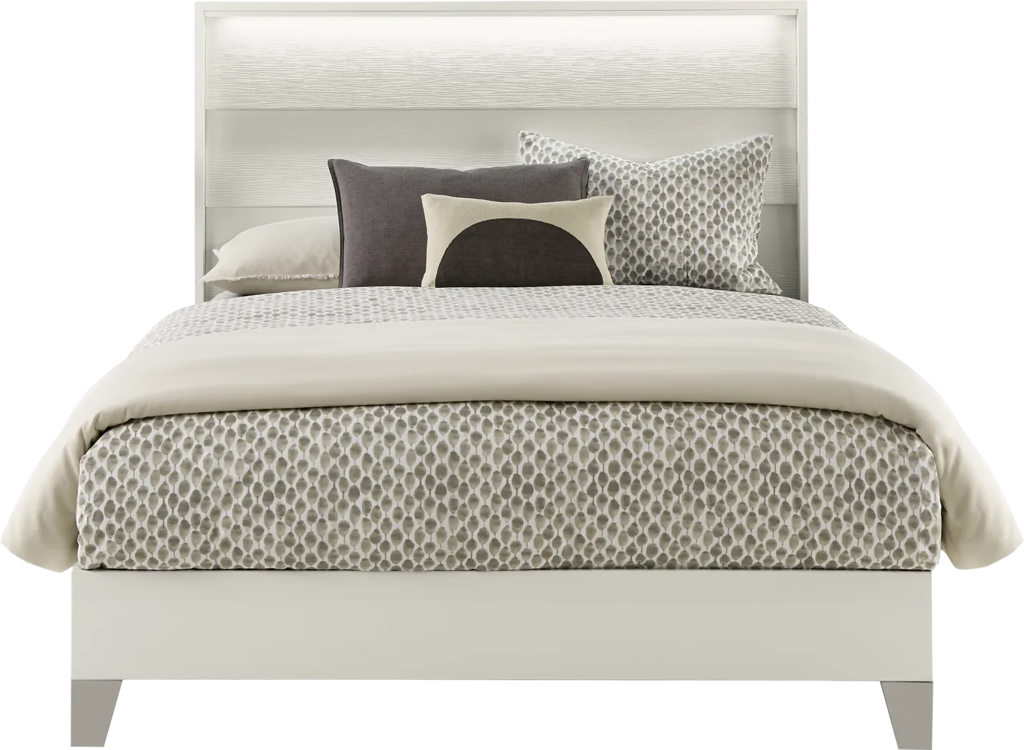 Auralight White 7 Pc King Panel Bedroom - Thumbnail - Image 2