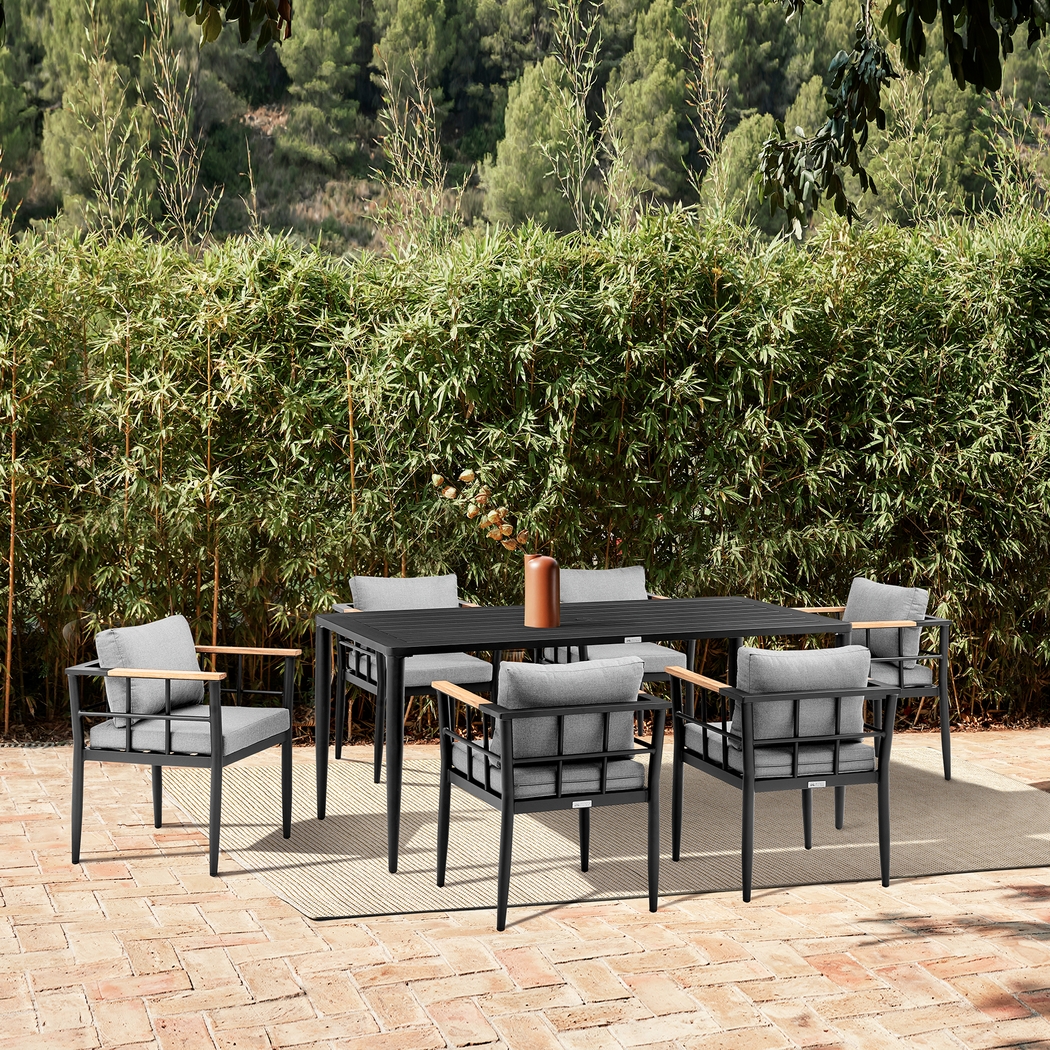 Outdoor Aurania Black Arm Chair, Set of 2 - Thumbnail - Image 12