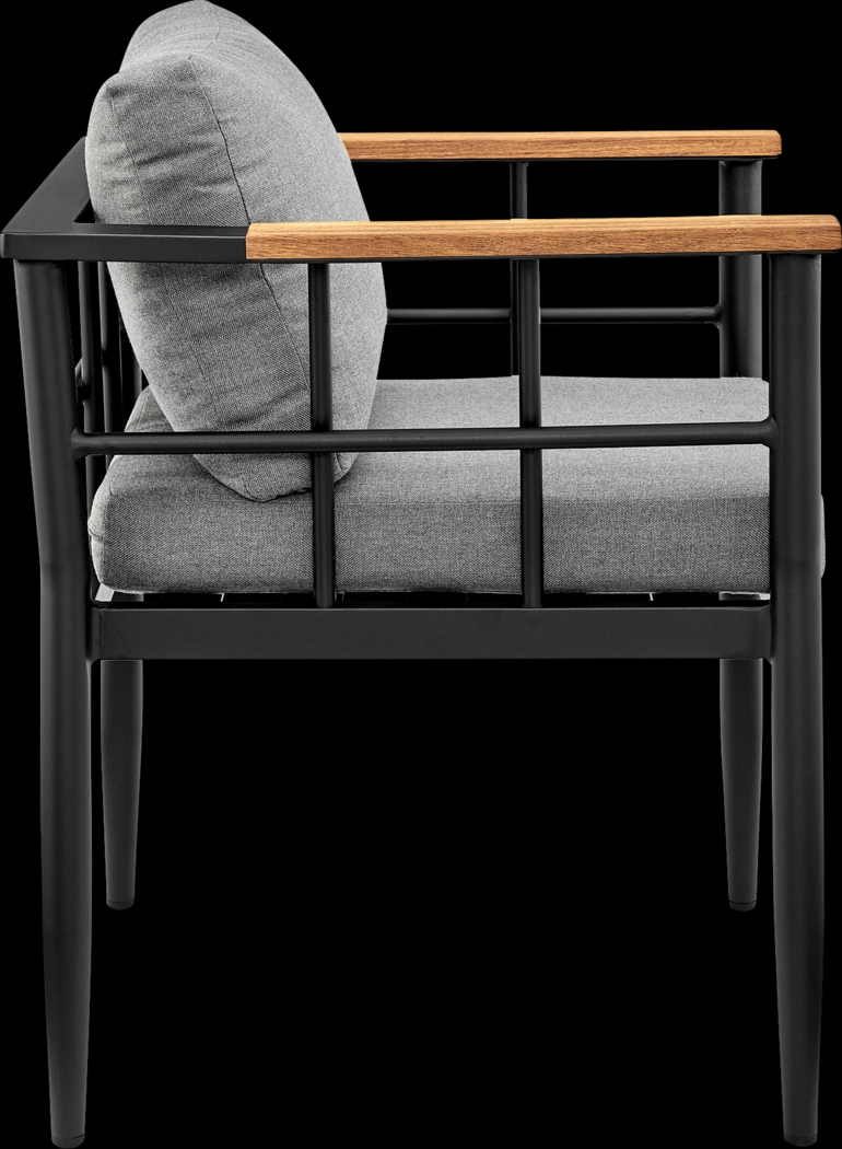 Outdoor Aurania Black Arm Chair, Set of 2 - Thumbnail - Image 5