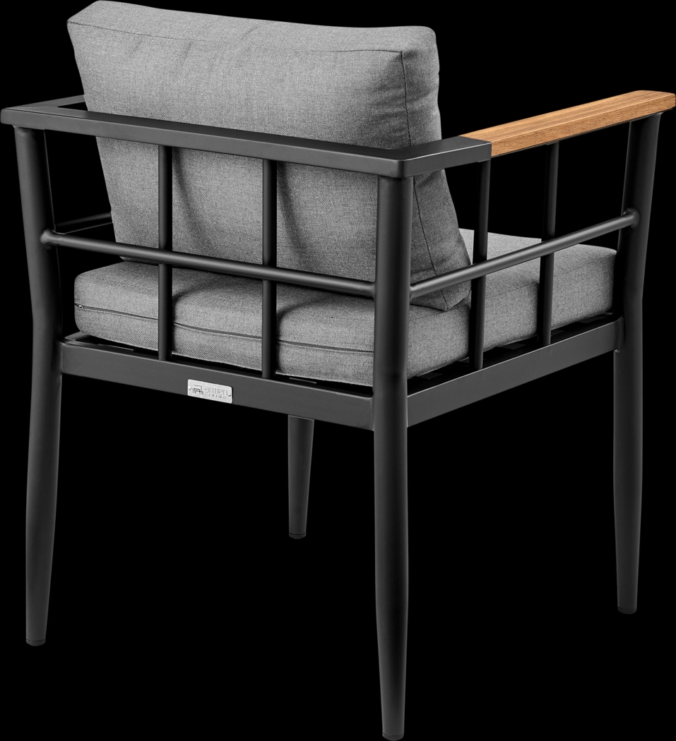 Outdoor Aurania Black Arm Chair, Set of 2 - Thumbnail - Image 6