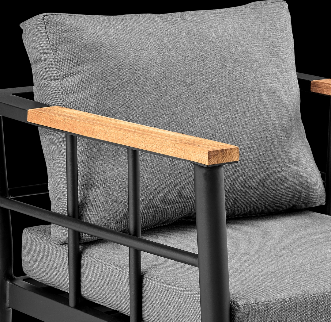 Outdoor Aurania Black Arm Chair, Set of 2 - Thumbnail - Image 8