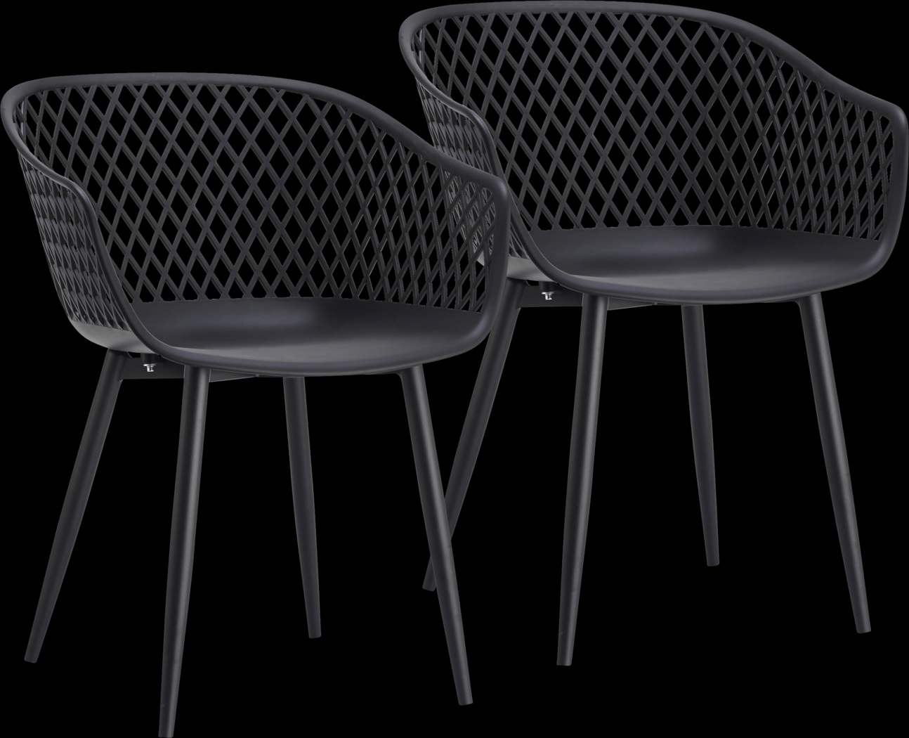 Auraria Black Outdoor Arm Chair, Set of 2 - Thumbnail - Image 1