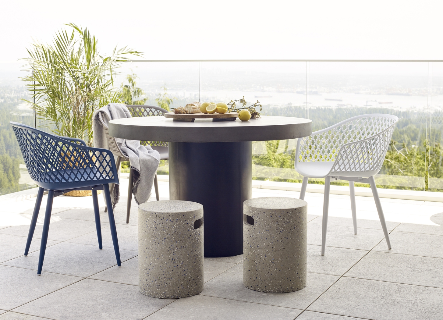 Auraria Blue Outdoor Arm Chair, Set of 2 - Thumbnail - Image 5