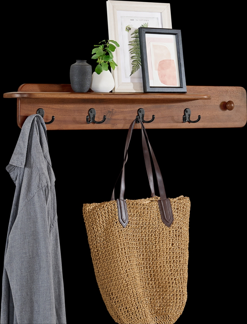 Aureli Brown Bench and Coat Hook, Set of 2 - Thumbnail - Image 9