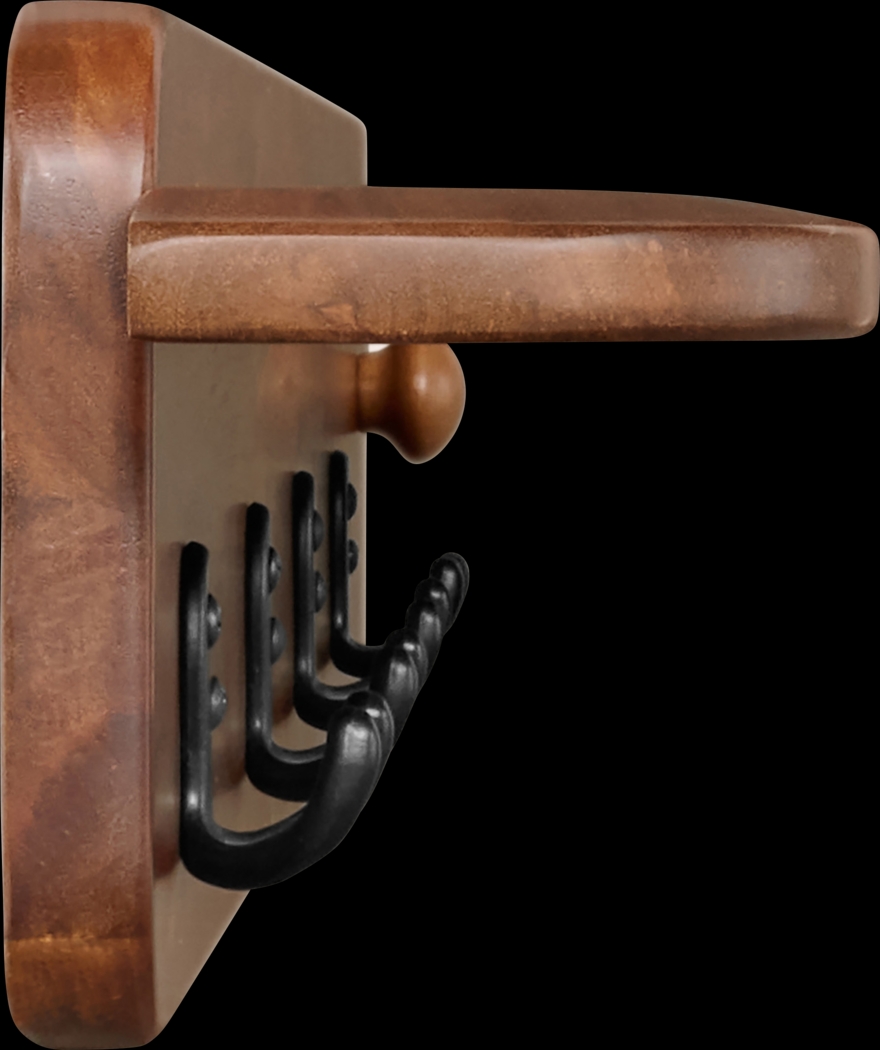 Aureli Brown Coat Hook with Shelf - Thumbnail - Image 7