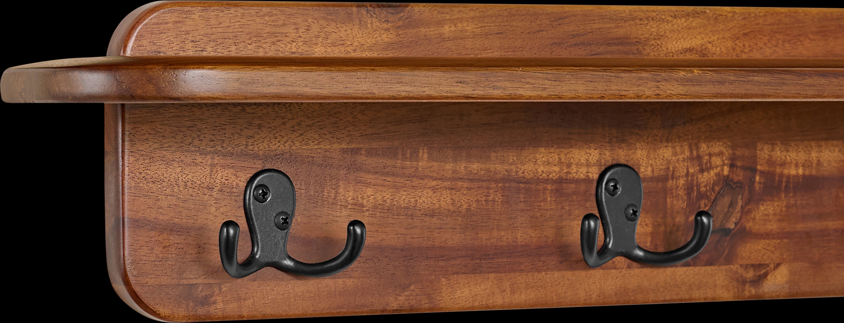Aureli Brown Coat Hook with Shelf - Thumbnail - Image 9
