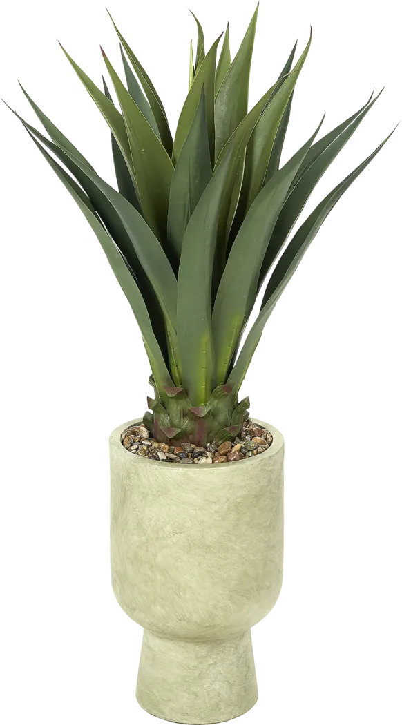 Aurelia II Green 40 in. UV Artificial Agave in Cream Planter - Thumbnail - Image 1