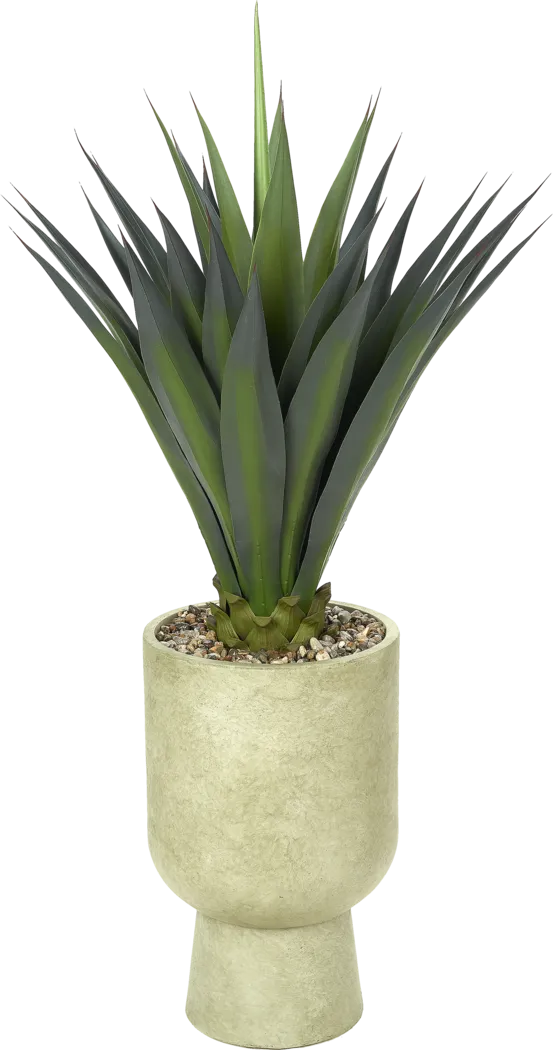 Aurelia I Green 56 in. UV Artificial Agave in Cream Planter - Thumbnail - Image 1