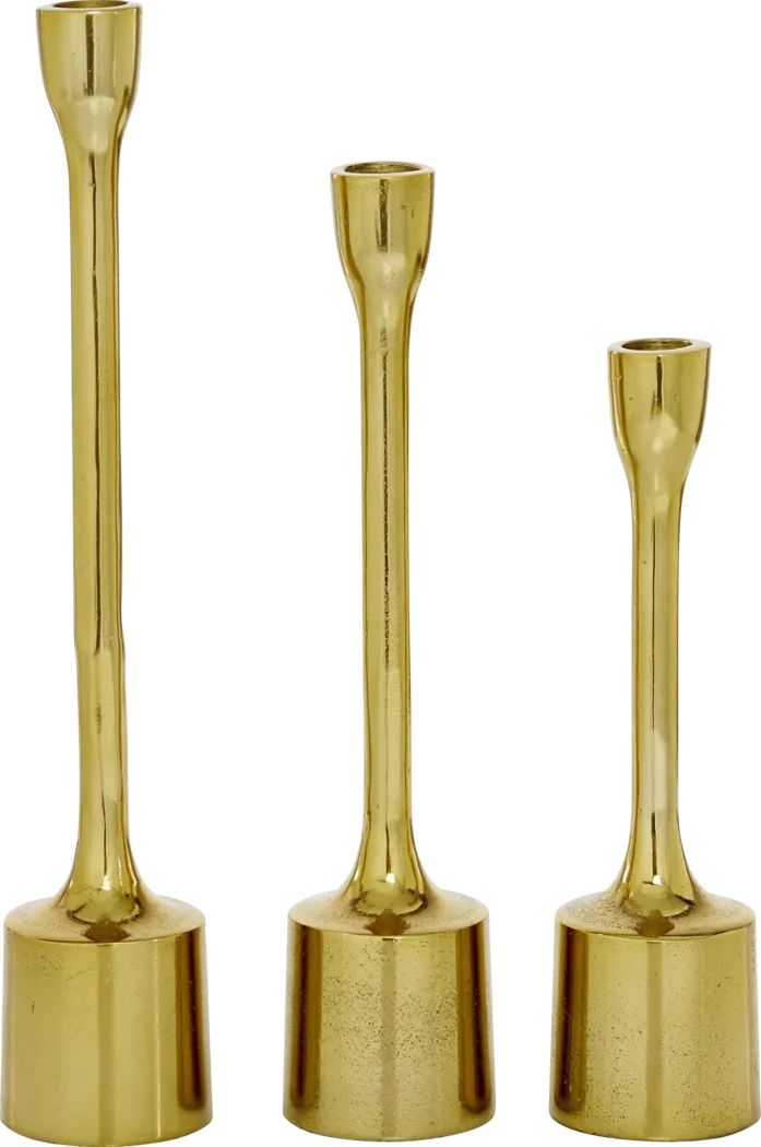 Aureline Gold Candle Holder, Set of 3 - Thumbnail - Image 2