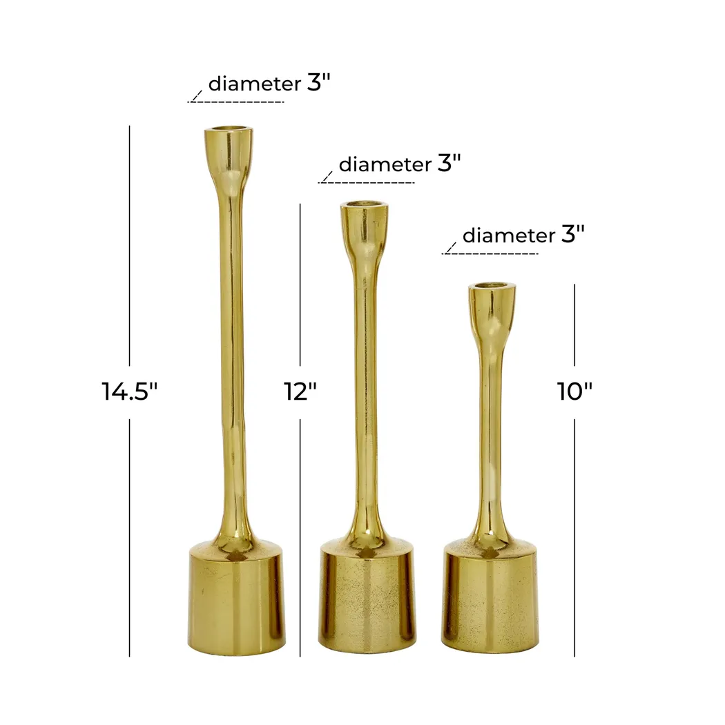Aureline Gold Candle Holder, Set of 3 - Thumbnail - Image 5