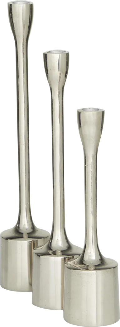 Aureline Silver Candle Holder, Set of 3 - Thumbnail - Image 2