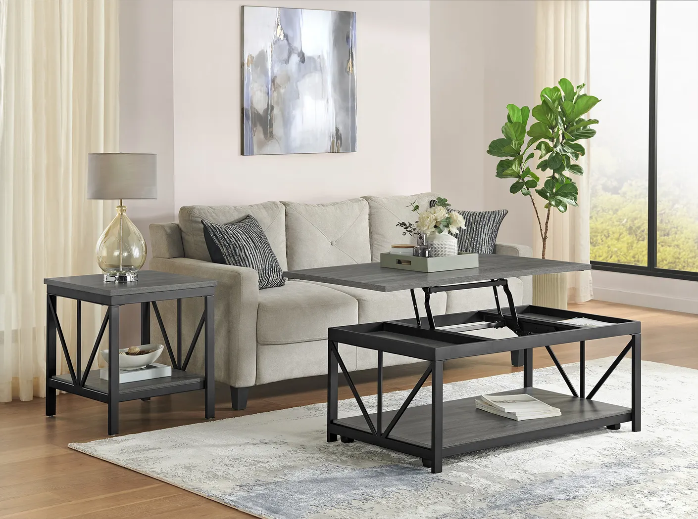 Aurera Gray End Table - Thumbnail - Image 2