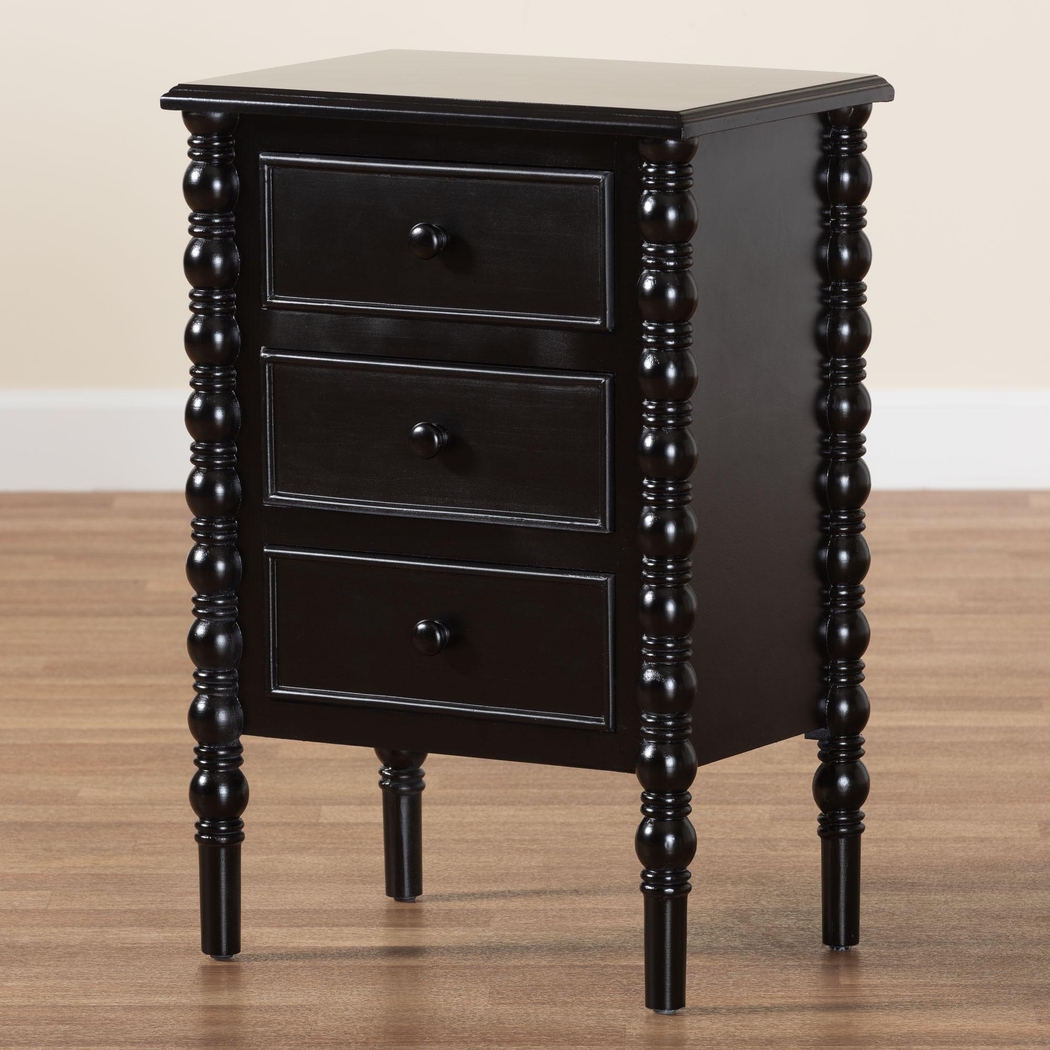 Aurich Black 3-Drawer End Table - Thumbnail - Image 2