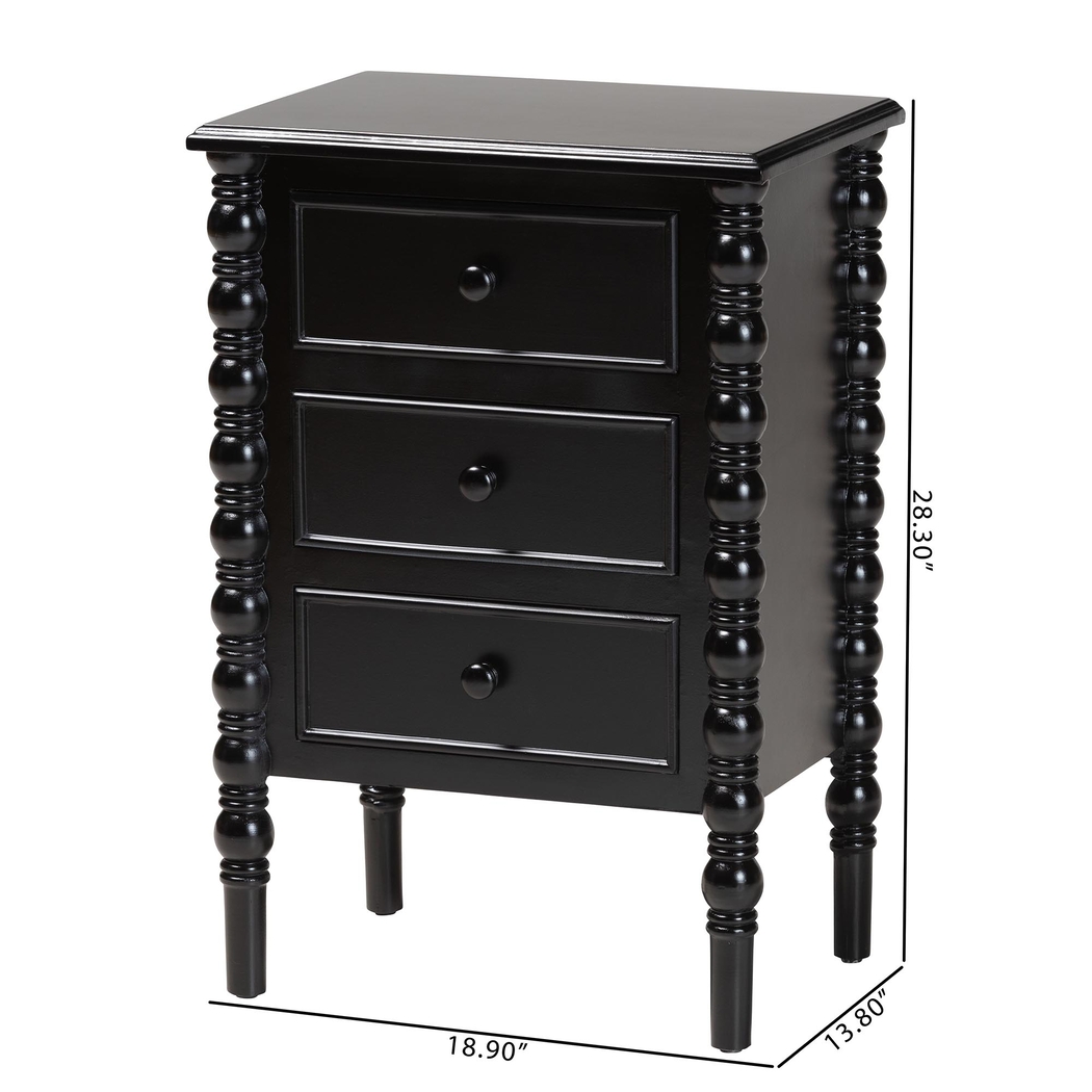 Aurich Black 3-Drawer End Table - Thumbnail - Image 4