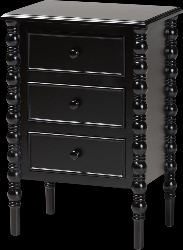 Aurich Black 3-Drawer End Table - Thumbnail - Image 1
