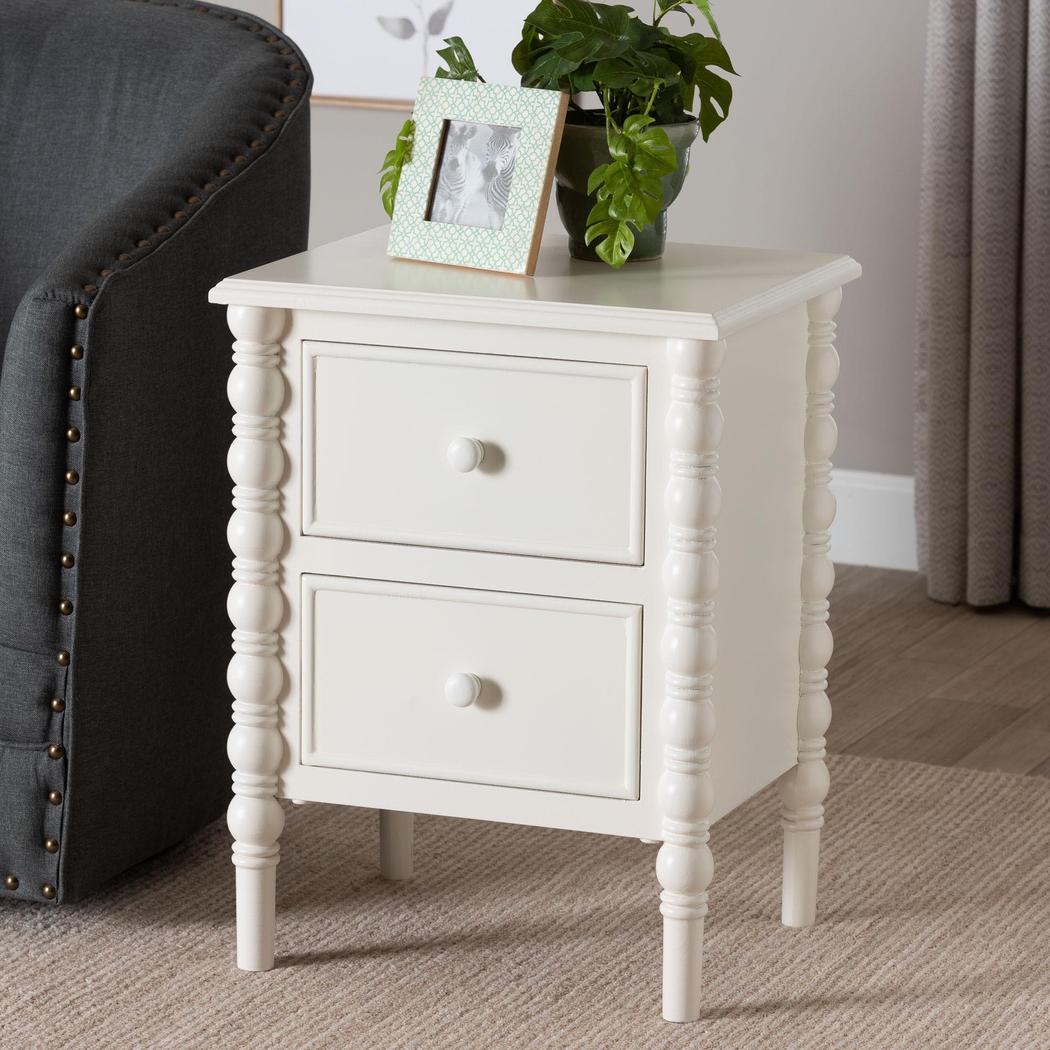 Aurich White 2-Drawer End Table - Thumbnail - Image 3
