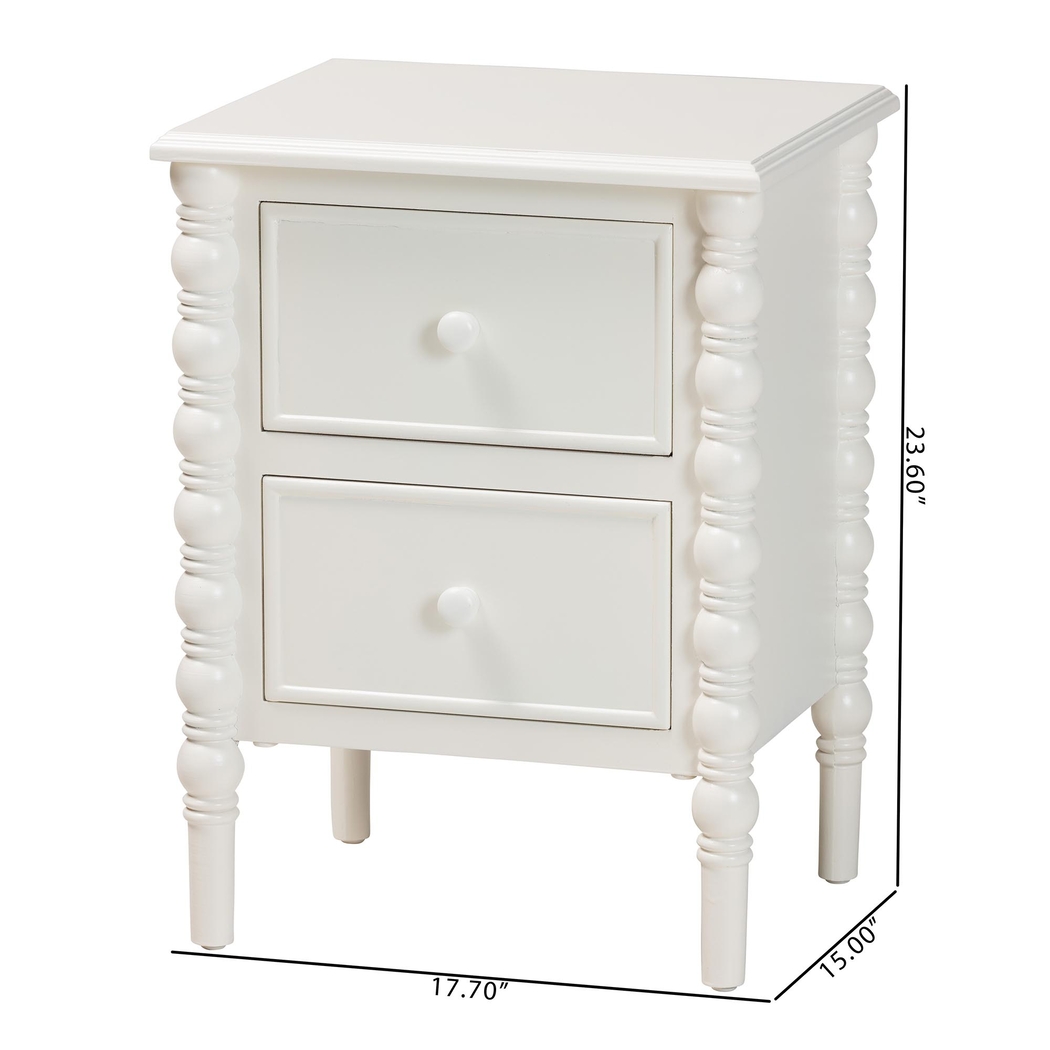 Aurich White 2-Drawer End Table - Thumbnail - Image 4
