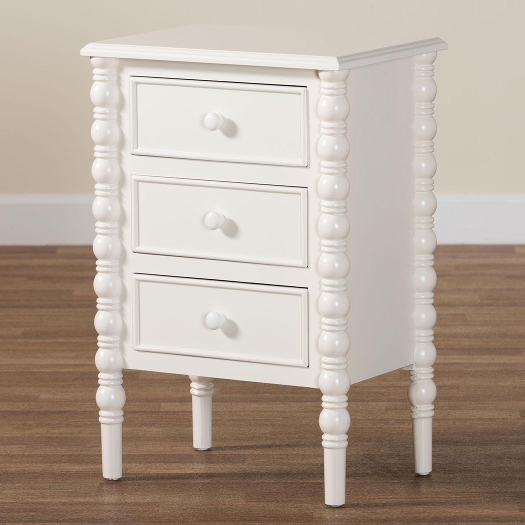 Aurich White 3-Drawer End Table - Thumbnail - Image 2