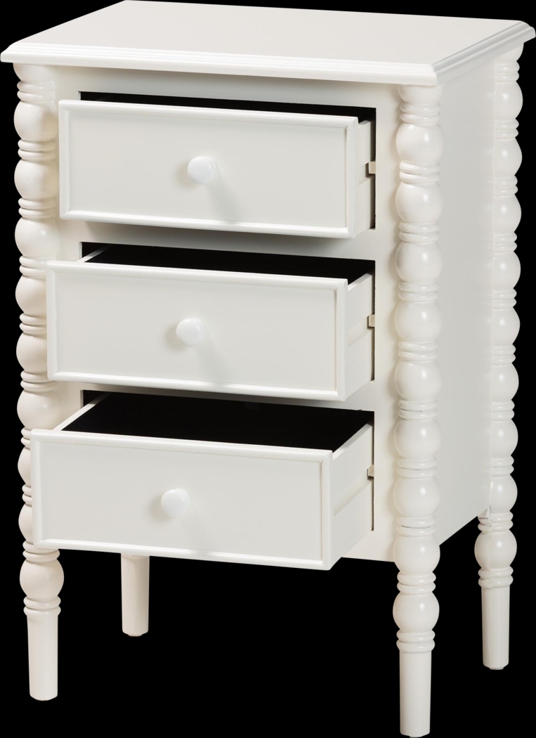 Aurich White 3-Drawer End Table - Thumbnail - Image 5