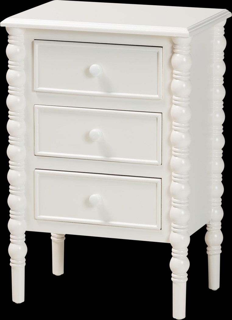 Aurich White 3-Drawer End Table - Thumbnail - Image 1
