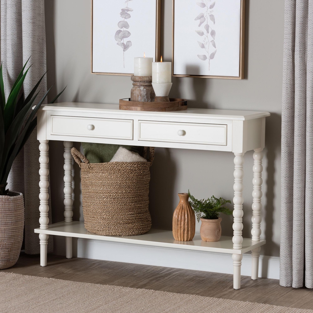 Aurich White Sofa Table - Thumbnail - Image 3