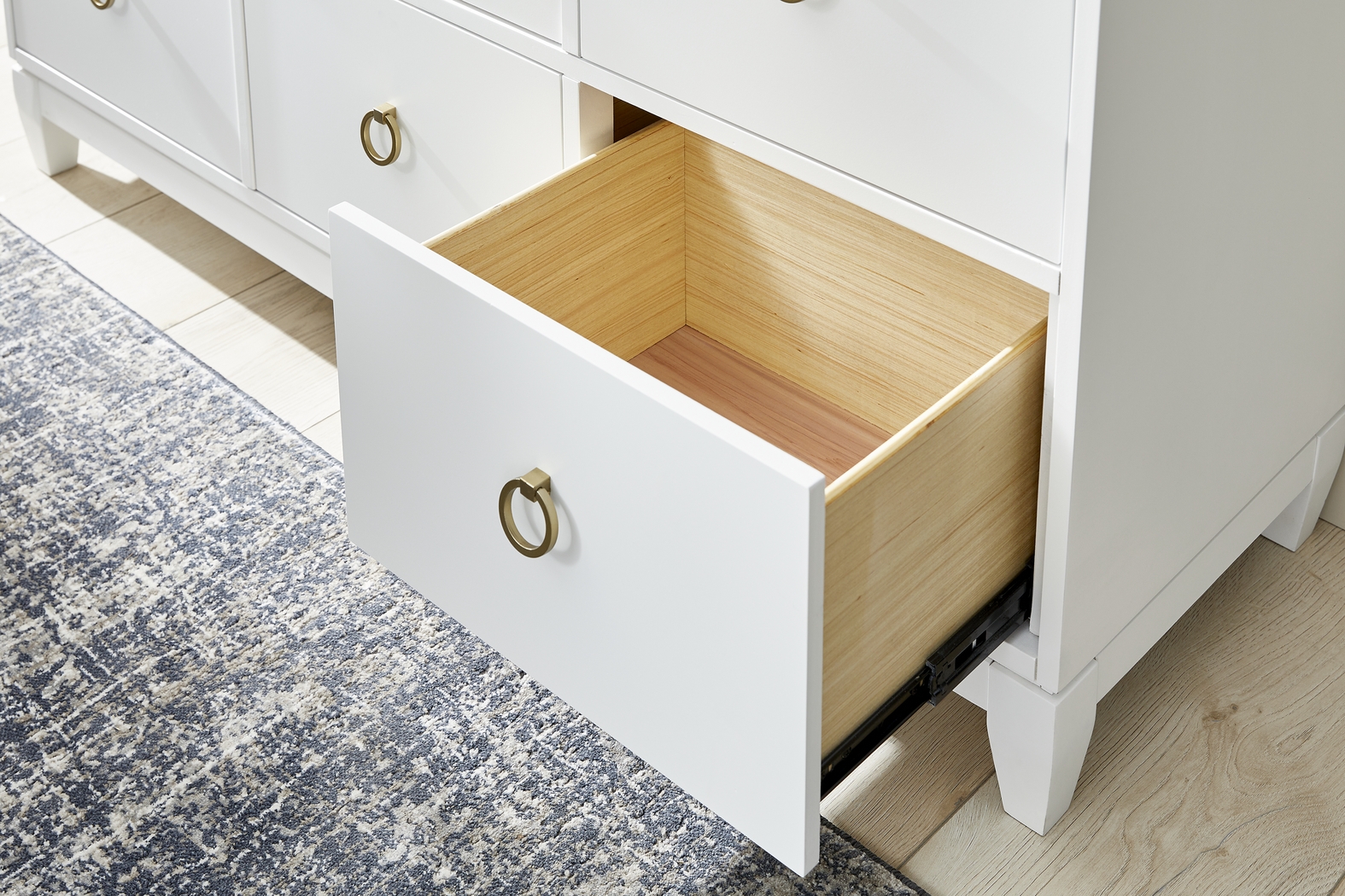 Aurora Heights White 7 Pc King Canopy Bedroom - Thumbnail - Image 8