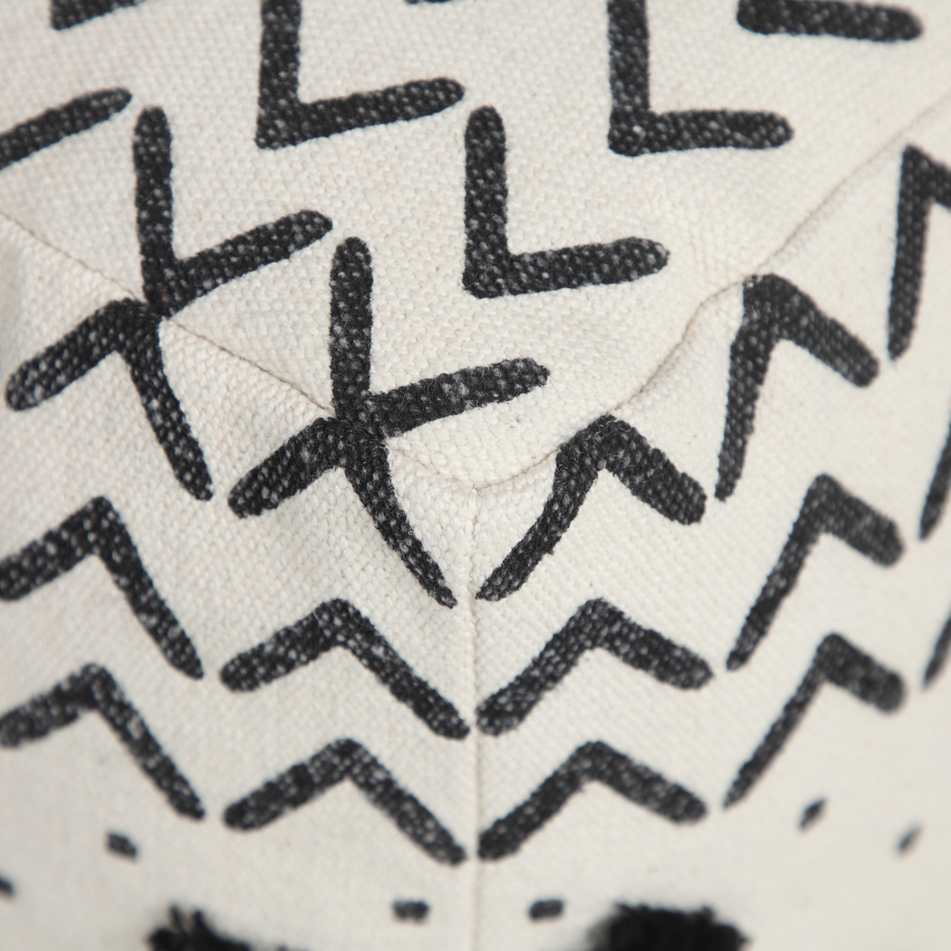 Ausian Black/White Pouf - Thumbnail - Image 4