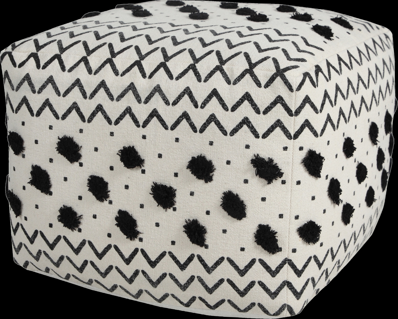 Ausian Black/White Pouf - Thumbnail - Image 7