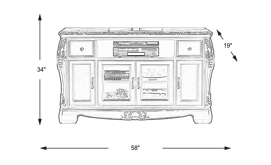 Dimension Image. Please refer to the Dimension Tab on this page for dimension details.