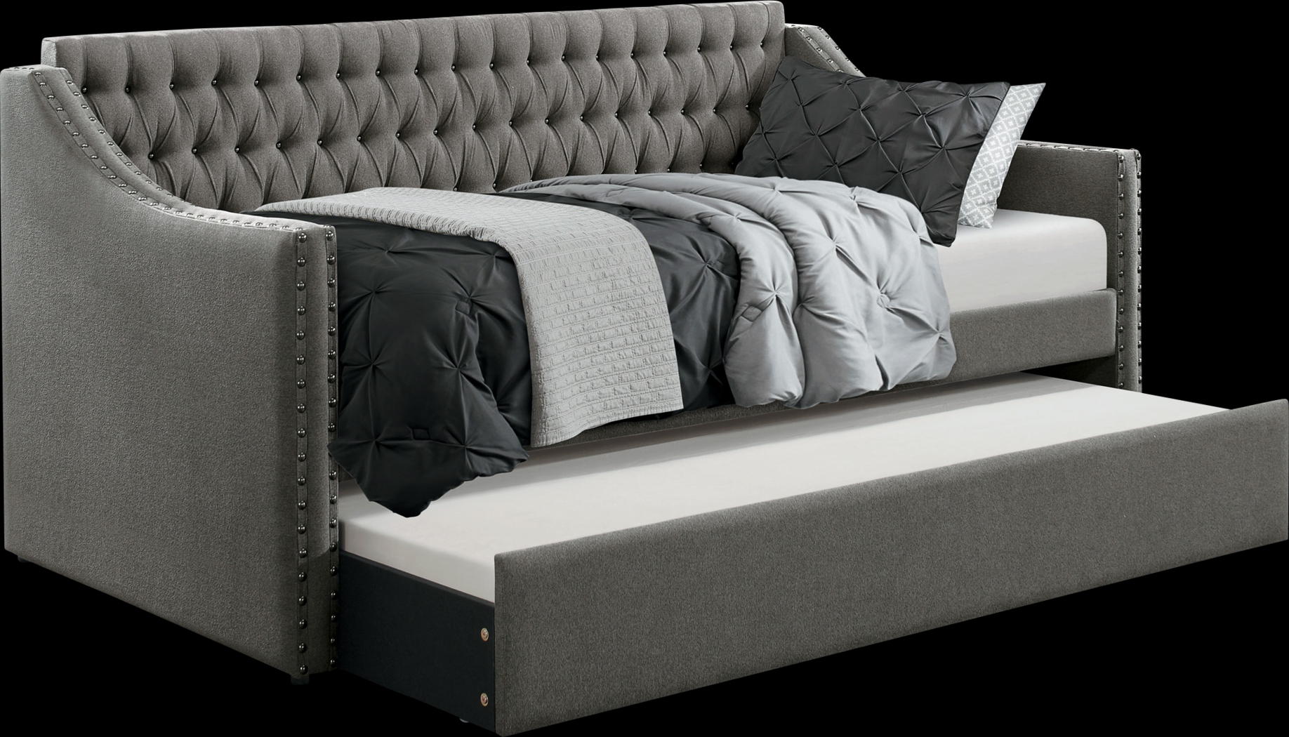 Ava Hill Dark Gray Daybed with Trundle - Thumbnail - Image 1